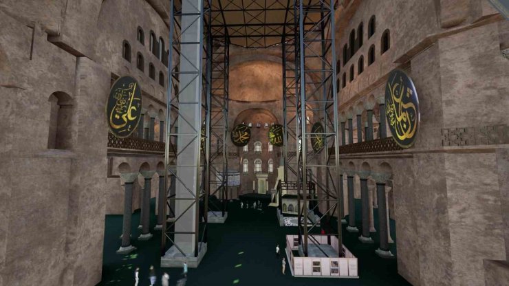 AYASOFYA’NIN ANA KUBBESİNDE TARİHİ RESTORASYON