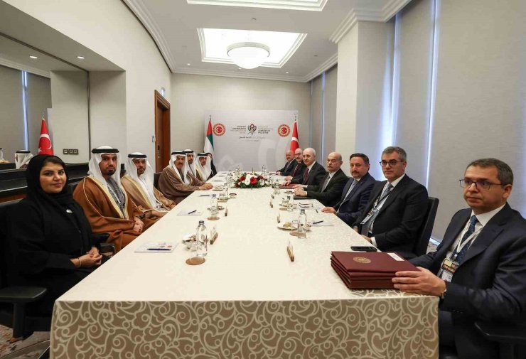 TBMM BAŞKANI KURTULMUŞ, BAE FEDERAL ULUSAL KONSEYİ BAŞKANI GHOBASH İLE GÖRÜŞTÜ