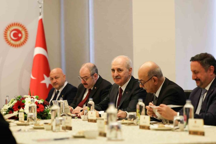 TBMM BAŞKANI KURTULMUŞ, BAE FEDERAL ULUSAL KONSEYİ BAŞKANI GHOBASH İLE GÖRÜŞTÜ
