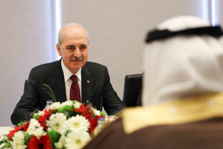TBMM BAŞKANI KURTULMUŞ, BAE FEDERAL ULUSAL KONSEYİ BAŞKANI GHOBASH İLE GÖRÜŞTÜ