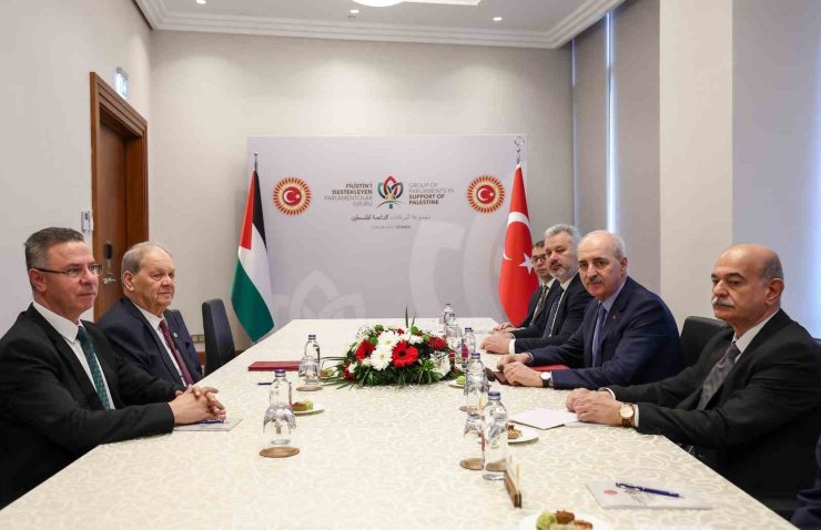 TBMM BAŞKANI KURTULMUŞ, İSTANBUL’DA FİLİSTİN ULUSAL KONSEYİ BAŞKANI FATTOUH İLE GÖRÜŞTÜ