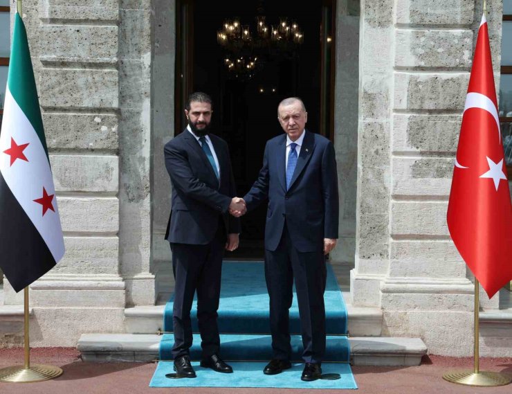 CUMHURBAŞKANI ERDOĞAN, SURİYE CUMHURBAŞKANI ŞARA İLE GÖRÜŞTÜ