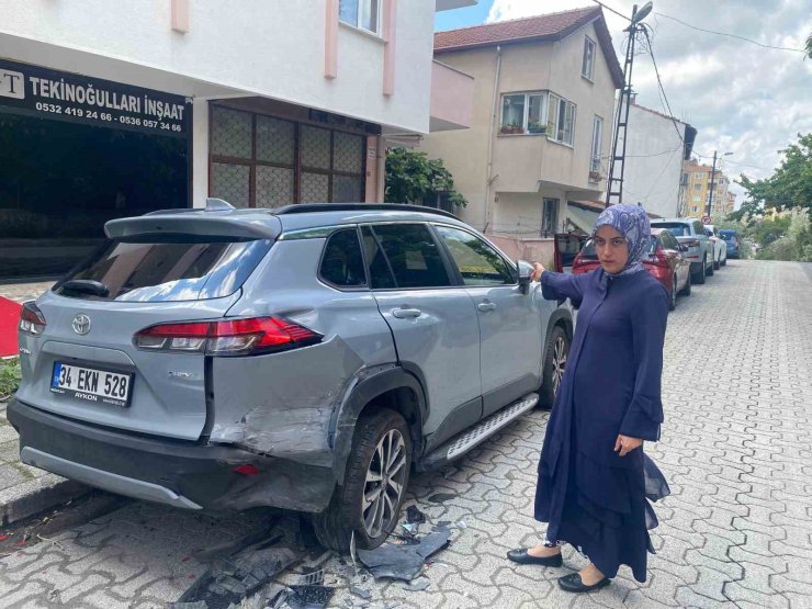 ATAŞEHİR’DE ARAÇLARA VURA VURA KAÇAN SÜRÜCÜNÜN VERDİĞİ HASAR GÜNDÜZ ORTAYA ÇIKTI