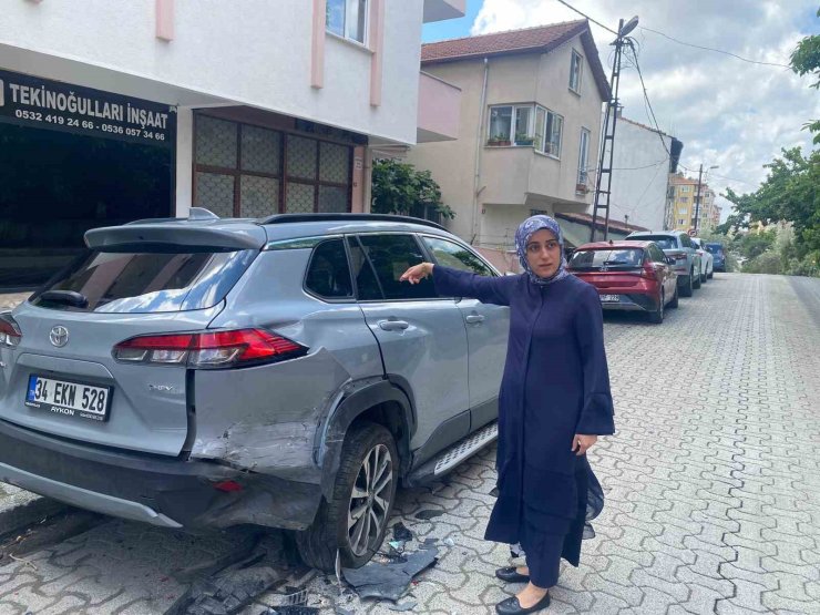 ATAŞEHİR’DE ARAÇLARA VURA VURA KAÇAN SÜRÜCÜNÜN VERDİĞİ HASAR GÜNDÜZ ORTAYA ÇIKTI